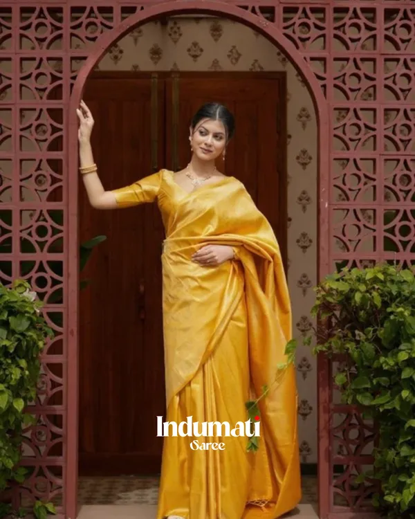 Yellow_Color_Just_Released_Soft_Banarasi_Silk_Saree_with_Classy_Blouse_Piece