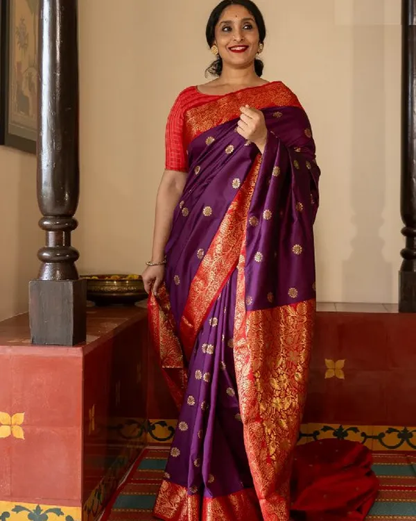Purple_And_Red_Color_Fresh_Arrival_Soft_Banarasi_Silk_Saree_with_Classy_Bloue_Piece