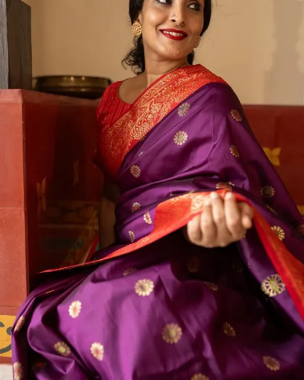 Purple_And_Red_Color_Fresh_Arrival_Soft_Banarasi_Silk_Saree_with_Classy_Bloue_Piece