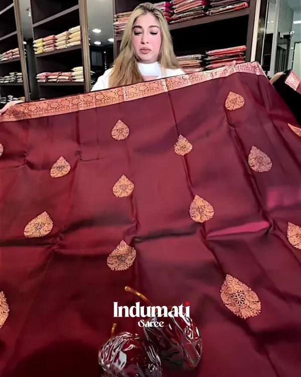Adorable_Wine_Color_Soft_Banarasi_Silk_Saree_With_Pure_Golden_Zari_Work_&_Classy_Blouse_Piece