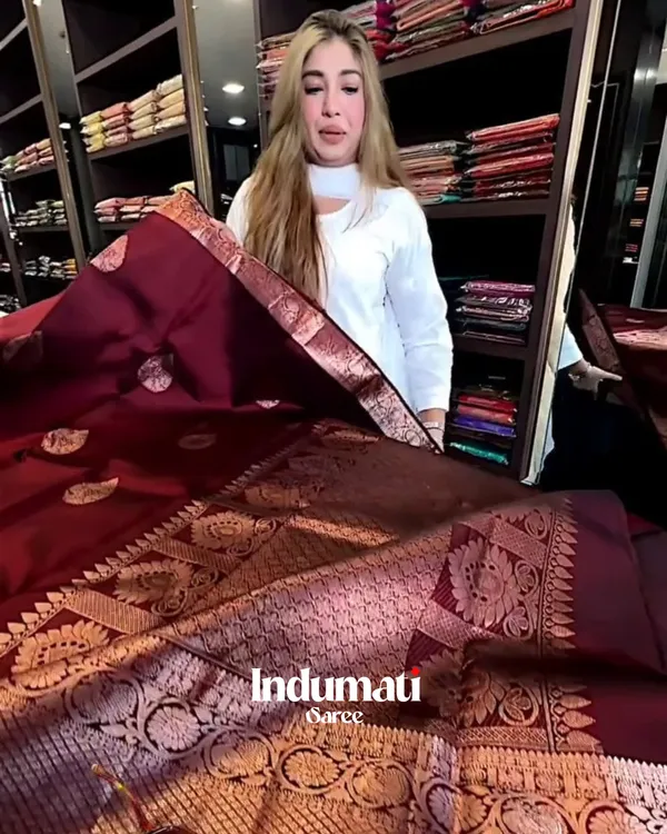Adorable_Wine_Color_Soft_Banarasi_Silk_Saree_With_Pure_Golden_Zari_Work_&_Classy_Blouse_Piece