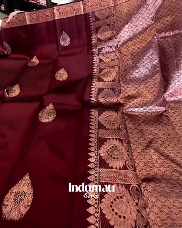 Adorable_Wine_Color_Soft_Banarasi_Silk_Saree_With_Pure_Golden_Zari_Work_&_Classy_Blouse_Piece