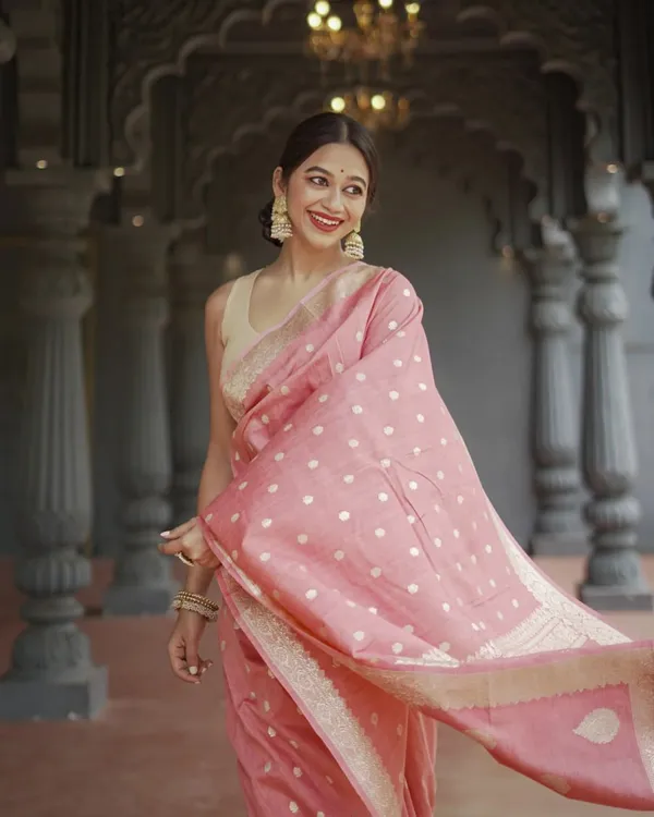 Light_Pink_Color_Going_Fast_Soft_Banarasi_Silk_Saree_with_Classy_Bloue_Piece
