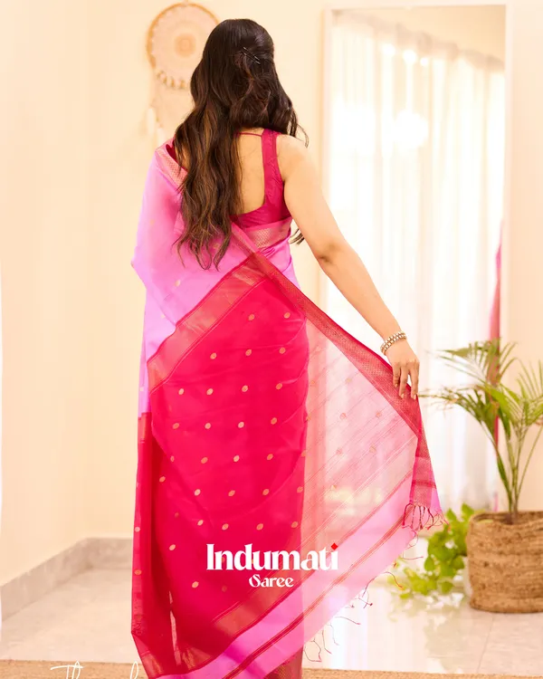 Cam_Pink_Color_Premium_Cotton_Silk_Saree_With_Classy_Blouse_and_tassels