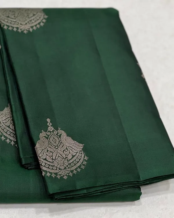 Green_Color_Just_Released_Soft_Banarasi_Silk_Saree_with_Classy_Bloue_Piece