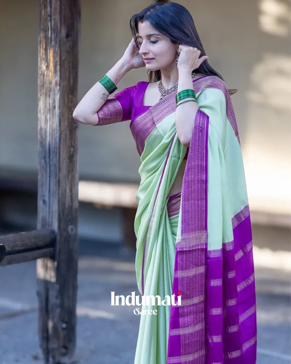 Pista_Color_Latest_Add_Soft_Banarasi_Silk_Saree_with_Classy_Blouse_Piece