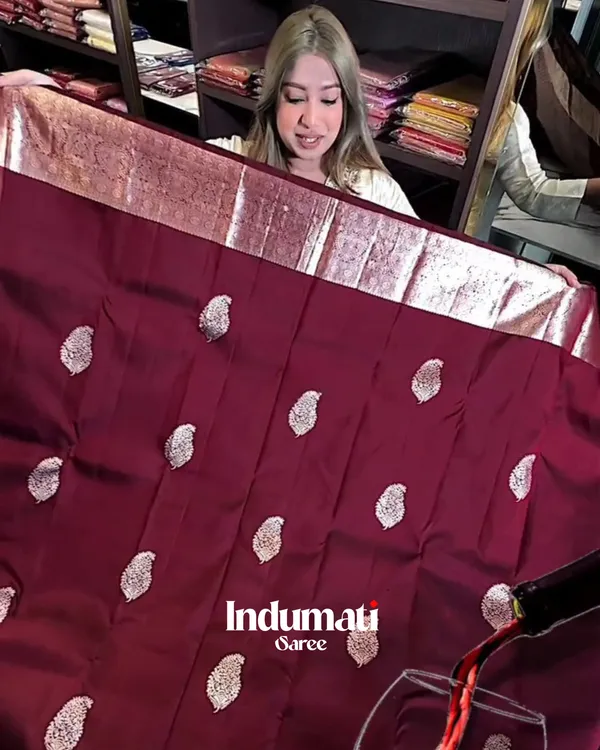 Divine_Wine_Color_Soft_Banarasi_Silk_Saree_With_Pure_Golden_Zari_Work_&_Classy_Blouse_Piece