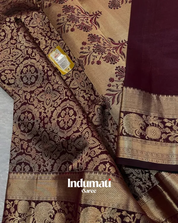 Wine_Color_Recent_Drop_Soft_Banarasi_Silk_Saree_with_Pure_Golden_Zari_work_&_Classy_Blouse_Piece