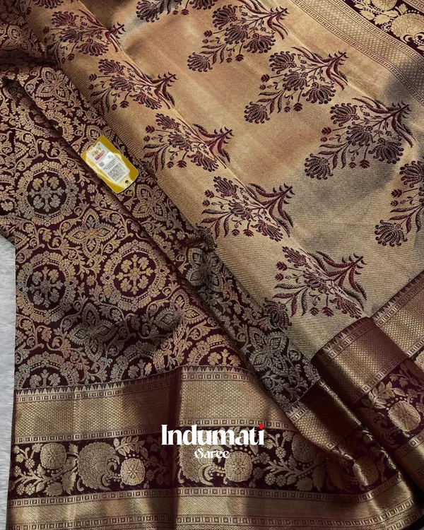 Wine_Color_Recent_Drop_Soft_Banarasi_Silk_Saree_with_Pure_Golden_Zari_work_&_Classy_Blouse_Piece