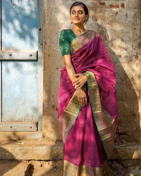 Purple_And_Green_Color_Elite_Pick_Soft_Banarasi_Silk_Saree_with_Classy_Bloue_Piece