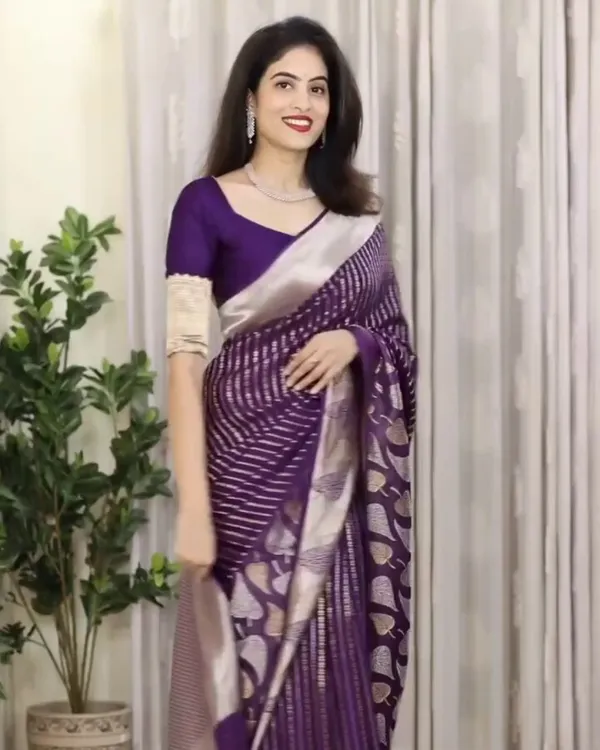 Purple_Color_Recent_Drop_Soft_Banarasi_Silk_Saree_with_Classy_Bloue_Piece