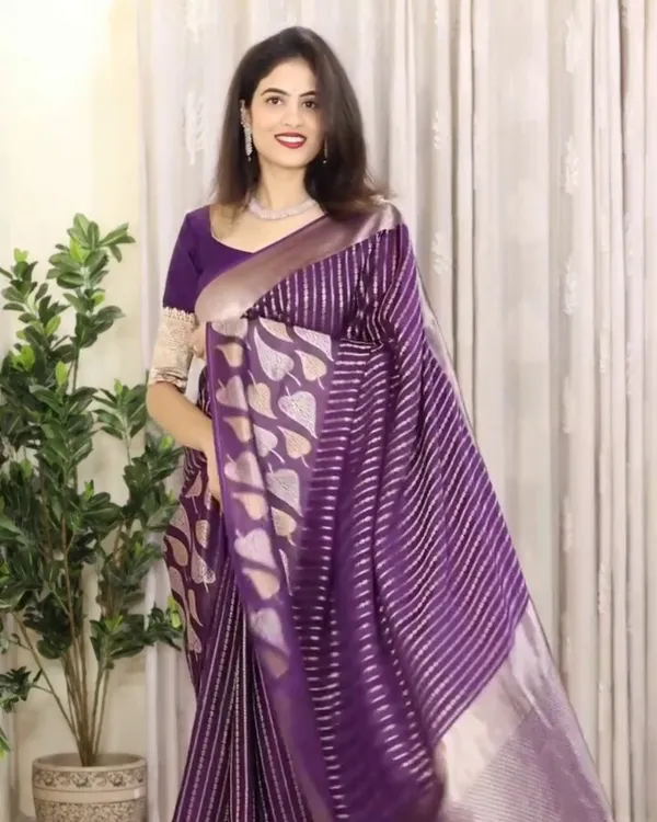 Purple_Color_Recent_Drop_Soft_Banarasi_Silk_Saree_with_Classy_Bloue_Piece