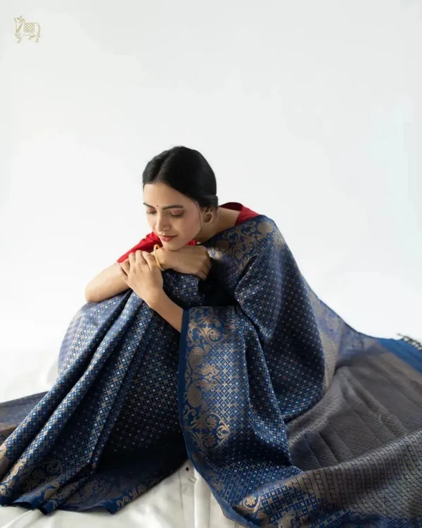 Blue_Color_Best_Seller_Soft_Banarasi_Silk_Saree_with_Classy_Bloue_Piece
