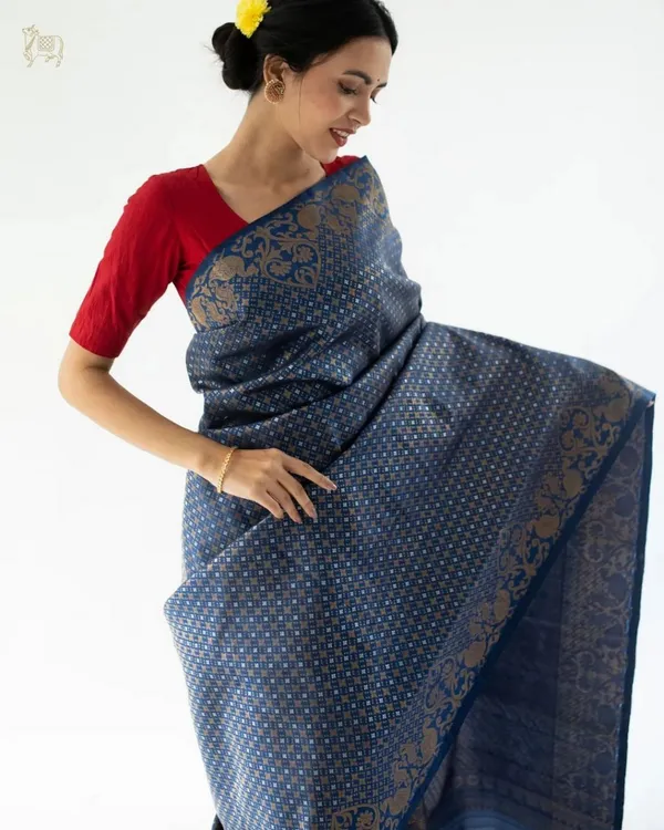 Blue_Color_Best_Seller_Soft_Banarasi_Silk_Saree_with_Classy_Bloue_Piece