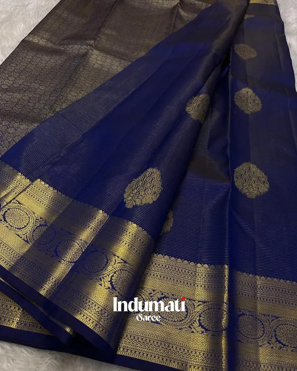 Navy_Blue_Color_Customer_Favorite_Soft_Banarasi_Silk_Saree_with_Pure_Golden_Zari_work_&_Classy_Blouse_Piece