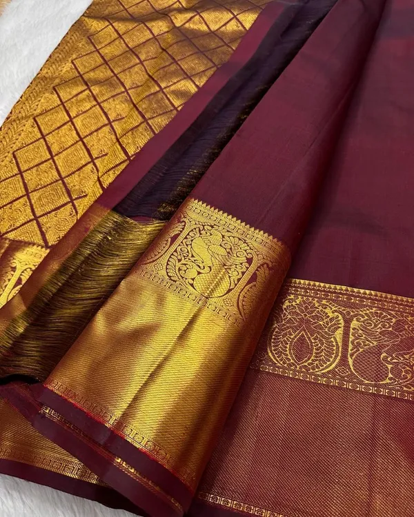 Maroon_Color_Latest_Add_Soft_Banarasi_Silk_Saree_with_Pure_Golden_Zari_Work_&__Classy_Bloue_Piece