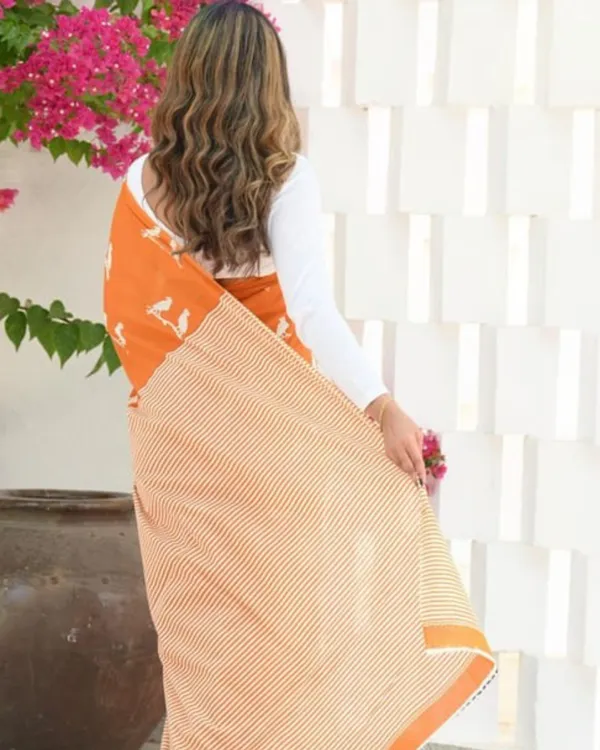 Orange_Color_Recent_Release_Soft_Banarasi_Silk_Saree_with_Classy_Bloue_Piece