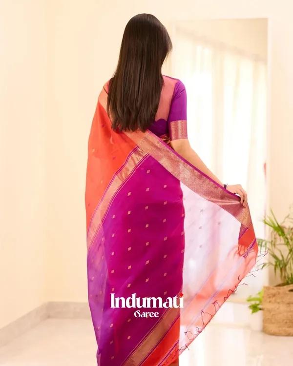 Orange_Color_Premium_Cotton_Silk_Saree_With_Classy_Blouse