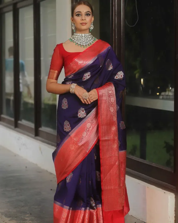 Purple_And_Red_Color_Customer_Favorite_Soft_Banarasi_Silk_Saree_with_Classy_Bloue_Piece