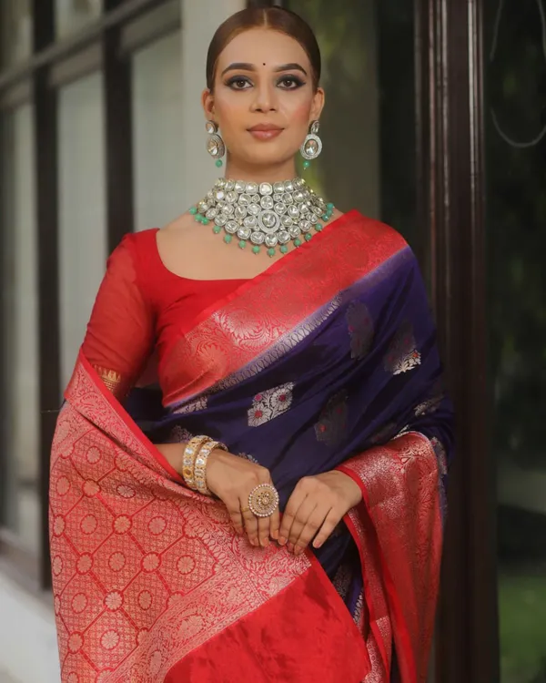 Purple_And_Red_Color_Customer_Favorite_Soft_Banarasi_Silk_Saree_with_Classy_Bloue_Piece