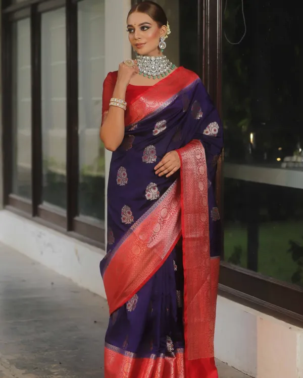 Purple_And_Red_Color_Customer_Favorite_Soft_Banarasi_Silk_Saree_with_Classy_Bloue_Piece