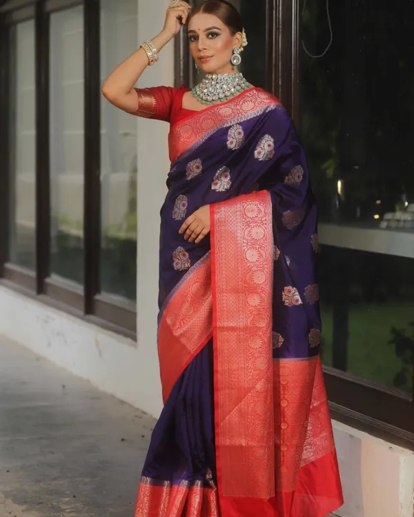 Purple_And_Red_Color_Customer_Favorite_Soft_Banarasi_Silk_Saree_with_Classy_Bloue_Piece