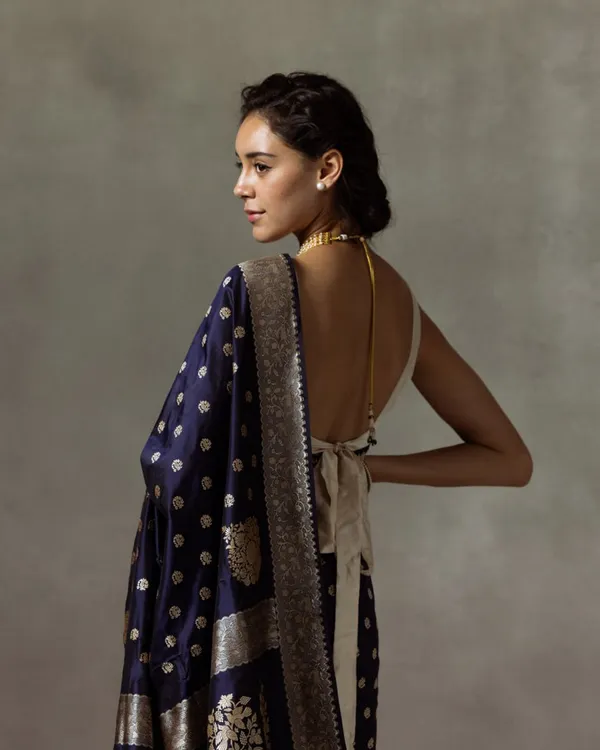 Dark_Blue_Color_Updated_Edition_Soft_Banarasi_Silk_Saree_with_Classy_Bloue_Piece