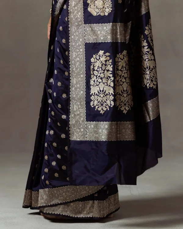 Dark_Blue_Color_Updated_Edition_Soft_Banarasi_Silk_Saree_with_Classy_Bloue_Piece