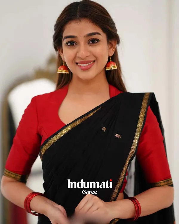 Black_Color_Premium_Cotton_Silk_Saree_With_Classy_Blouse_and_tassels