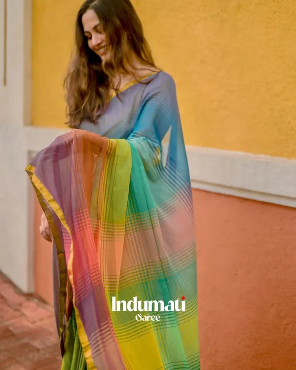 Prism_Trail_-_Multicolor_Striped_Rainbow_Saree_with_Blouse_Piece