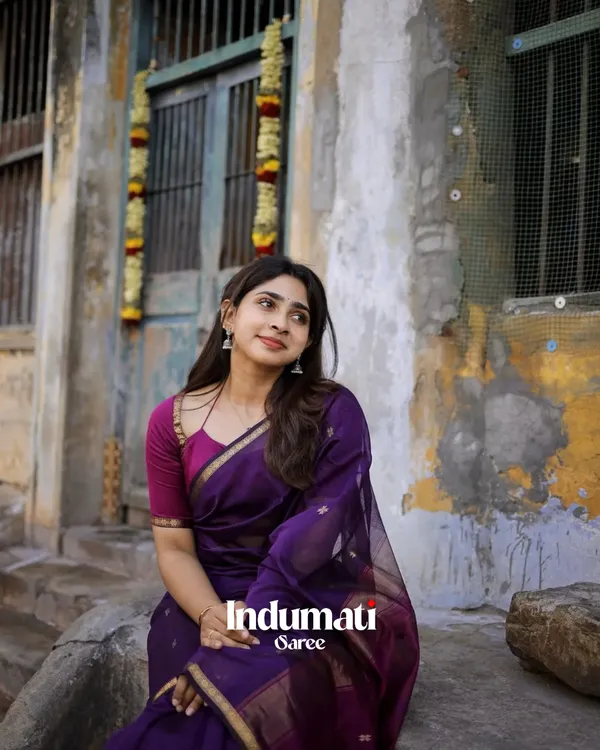 Purple__Premium_Cotton_Silk_Saree_With_Classy_Blouse_and_tassels