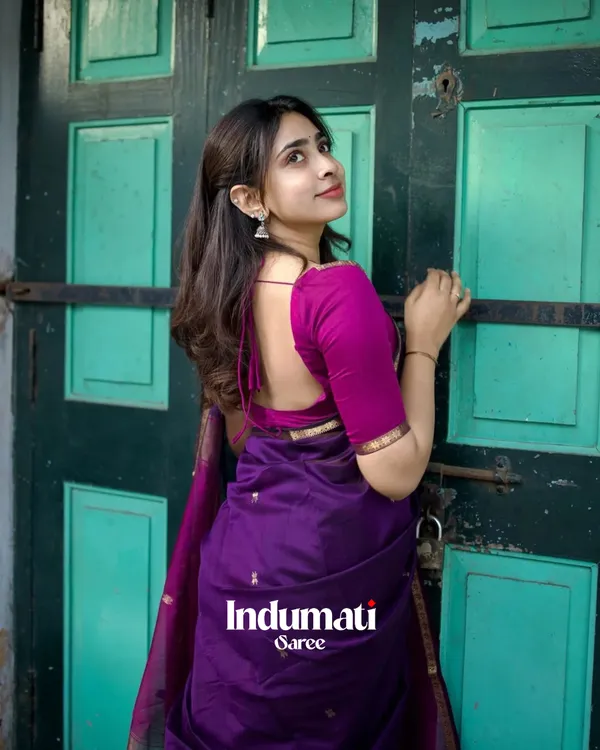 Purple__Premium_Cotton_Silk_Saree_With_Classy_Blouse_and_tassels