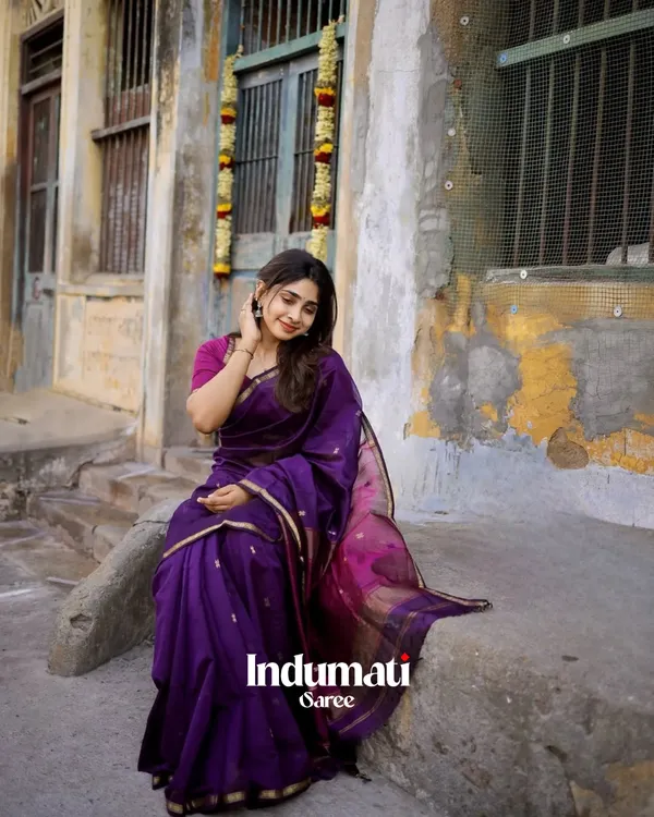 Purple__Premium_Cotton_Silk_Saree_With_Classy_Blouse_and_tassels