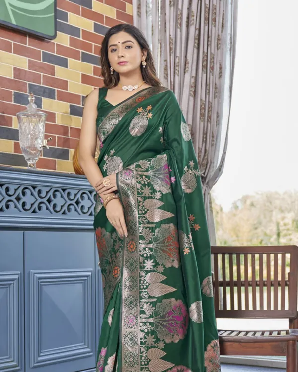 Green_Color_Just_Released_Soft_Banarasi_Silk_Saree_with_Classy_Bloue_Piece