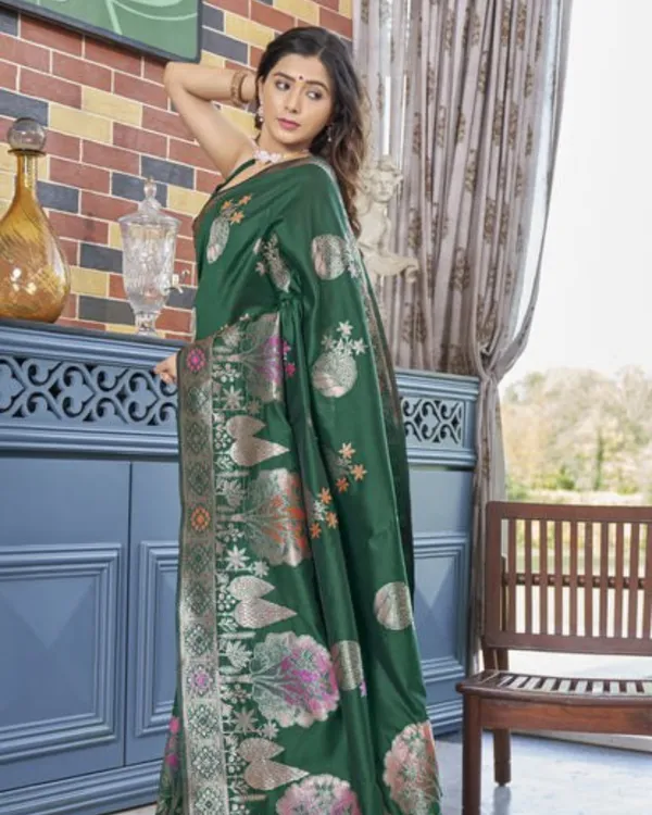 Green_Color_Just_Released_Soft_Banarasi_Silk_Saree_with_Classy_Bloue_Piece