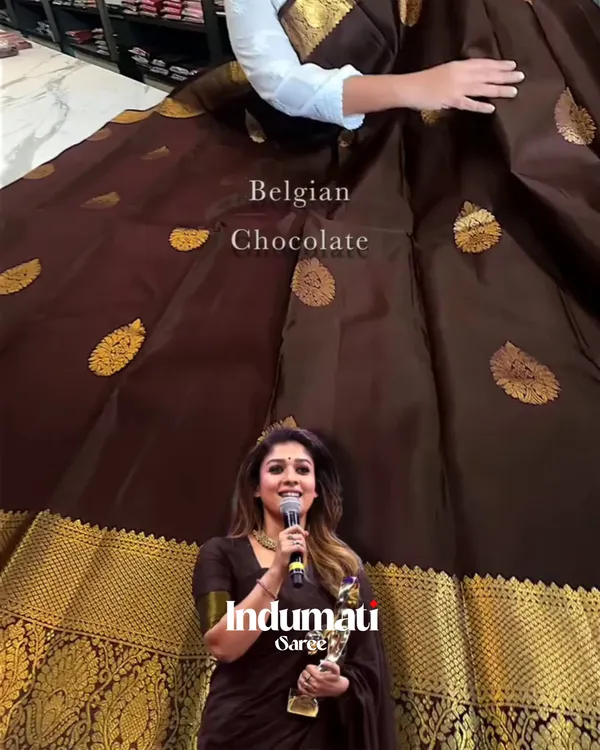 Lovely_Brown_Color_Soft_Banarasi_Silk_Saree_With_Pure_Golden_Zari_Work_&_Classy_Blouse_Piece