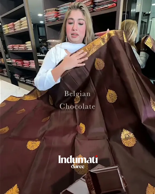Lovely_Brown_Color_Soft_Banarasi_Silk_Saree_With_Pure_Golden_Zari_Work_&_Classy_Blouse_Piece