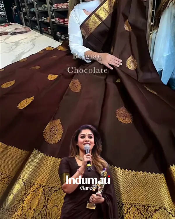Lovely_Brown_Color_Soft_Banarasi_Silk_Saree_With_Pure_Golden_Zari_Work_&_Classy_Blouse_Piece