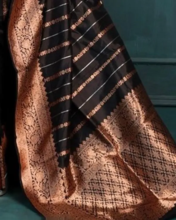 Black_Color_New_Release_Soft_Banarasi_Silk_Saree_with_Classy_Bloue_Piece