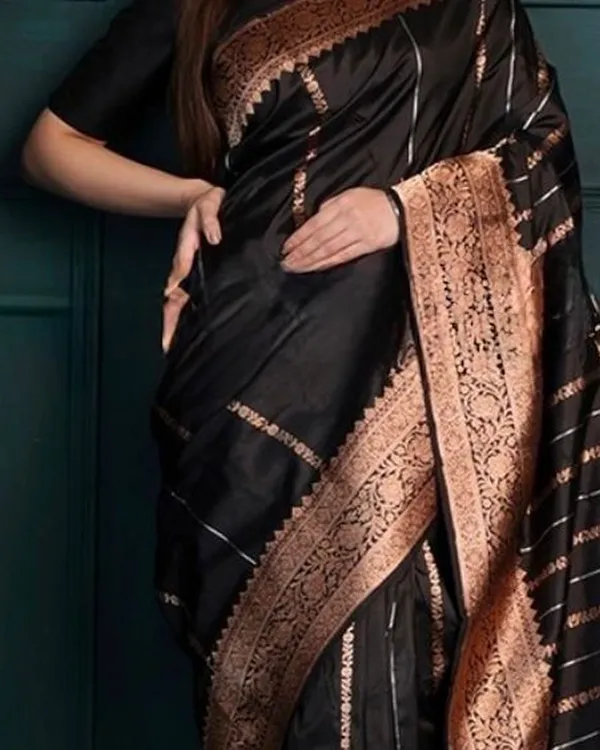 Black_Color_New_Release_Soft_Banarasi_Silk_Saree_with_Classy_Bloue_Piece