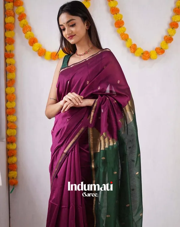 Pink_Color_Premium_Cotton_Silk_Saree_With_Classy_Blouse_and_tassels