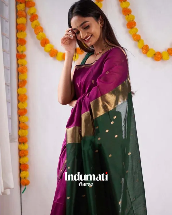 Pink_Color_Premium_Cotton_Silk_Saree_With_Classy_Blouse_and_tassels
