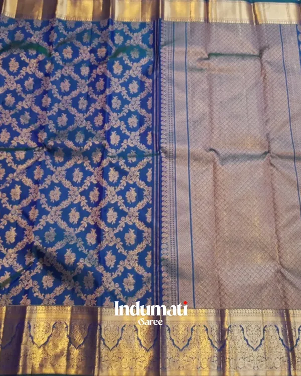 Navy_Blue_Color_Recently_Added_Soft_Banarasi_Silk_Saree_with_Pure_Golden_Zari_work_&_Classy_Blouse_Piece