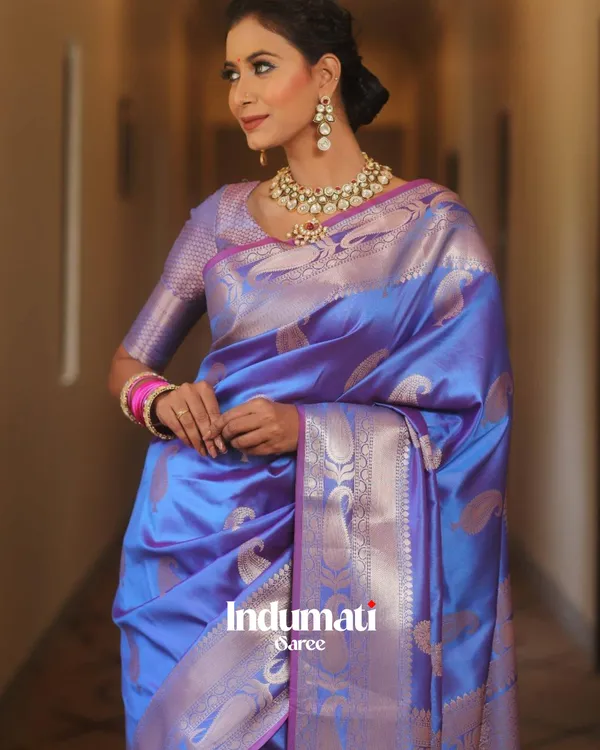 Blue__Color_Color_Just_Soft_Banarasi_Silk_Saree_with_Classy_Blouse_Piece