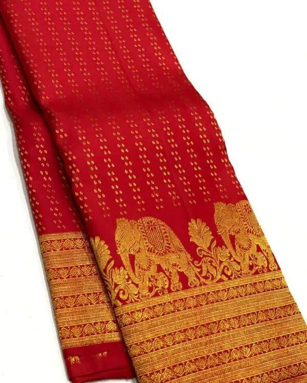 Red_Color_Best_Seller_Soft_Banarasi_Silk_Saree_with_Classy_Bloue_Piece
