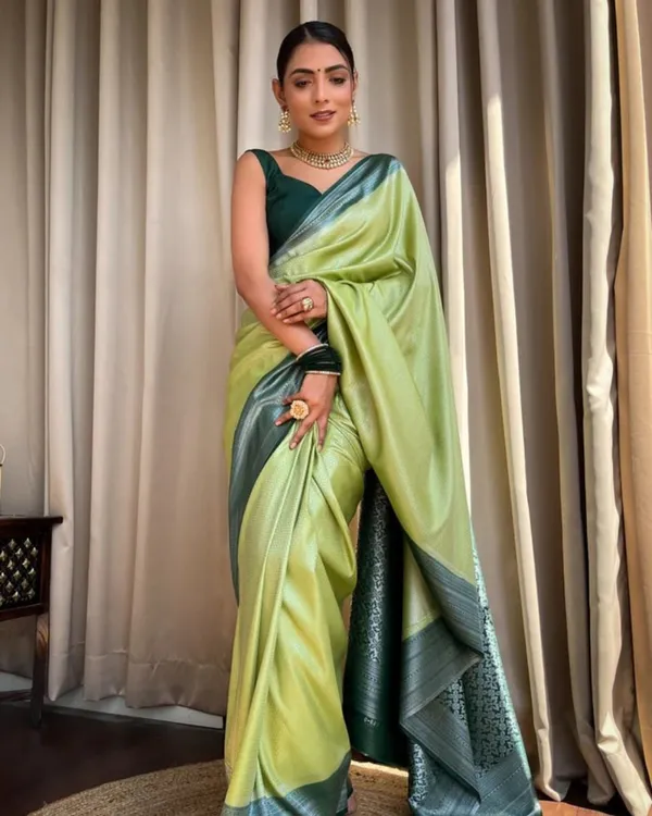 Parrot_Green_Color_Most_Wanted_Soft_Banarasi_Silk_Saree_with_Classy_Bloue_Piece