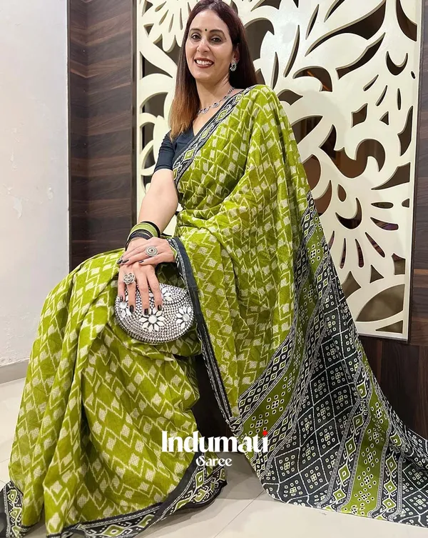 Forest_Whisper_-_Green_Linen_Saree_with_Black_Blouse_Piece
