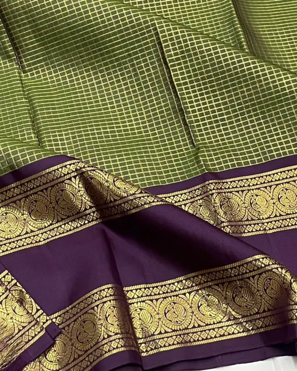 Light_Green_And_Purple_Color_Recent_Drop_Soft_Banarasi_Silk_Saree_with_Pure_Golden_Zari_Work_&_Classy_Bloue_Piece