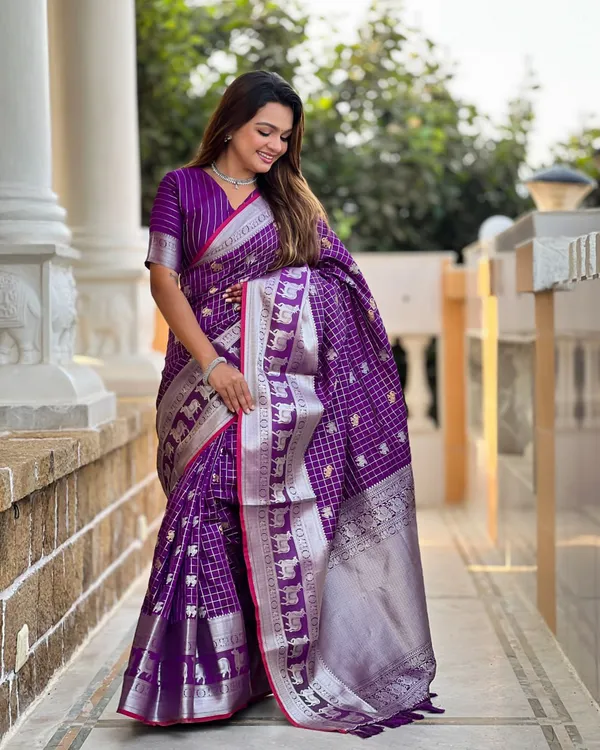 Purple_Color_Latest_Drop_Soft_Banarasi_Silk_Saree_with_Classy_Bloue_Piece