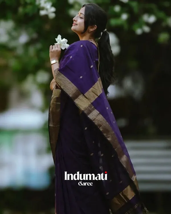 Navy_Blue_Color_Premium_Cotton_Silk_Saree_With_Classy_Blouse